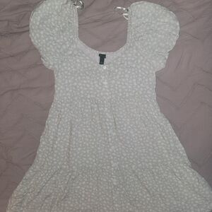 White Floral Puff Sleeve Dress Like New!